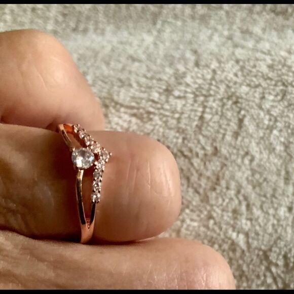 Jewelry - Dainty Rose Gold CZ Diamond Ring